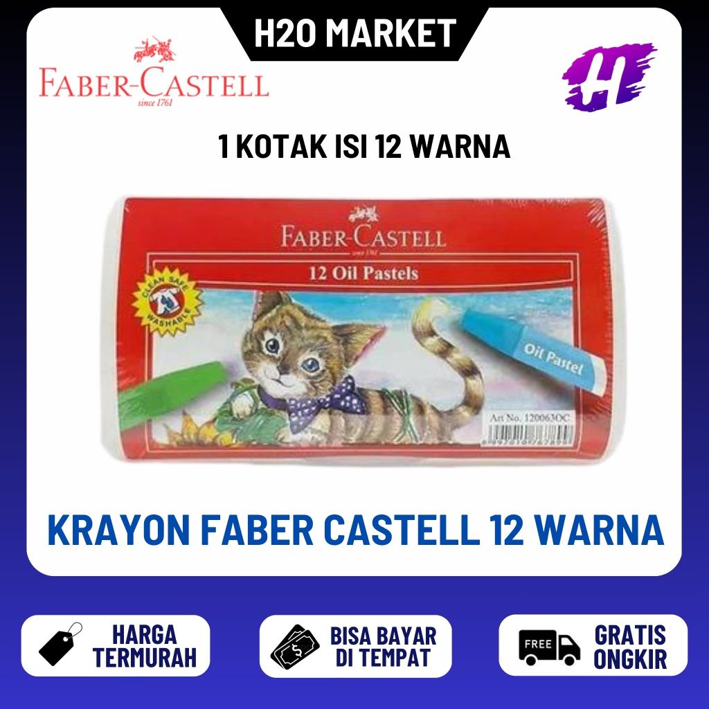 

❤️H2O❤️ CRAYON FABER CASTELL 12 WARNA OIL PASTEL