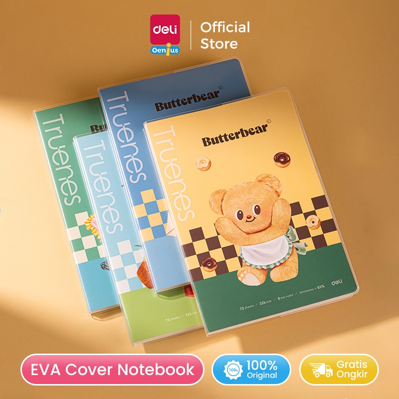 

Deli x Butterbear Buku Catatan / Notebook 80 lembar Sampul Tahan Air HY20X