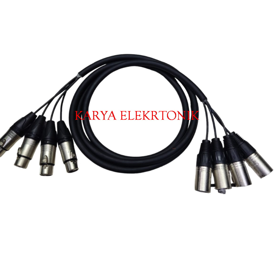 SNAKE KABEL 4 CHANNEL INPUT OUTPUT KABEL XLR FAMALE TO MALE 4 CHANNEL KABEL ISI 4 CANON