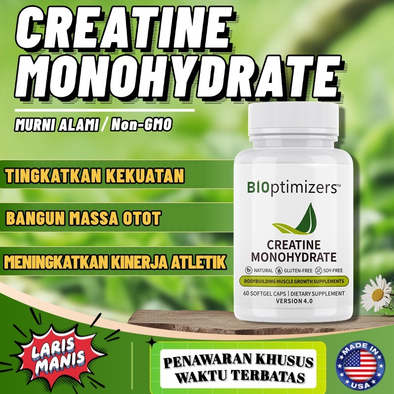 CREATINE MONOHYDRATE KAPSUL, Mendorong pertumbuhan otot, Meningkatkan daya tahan
