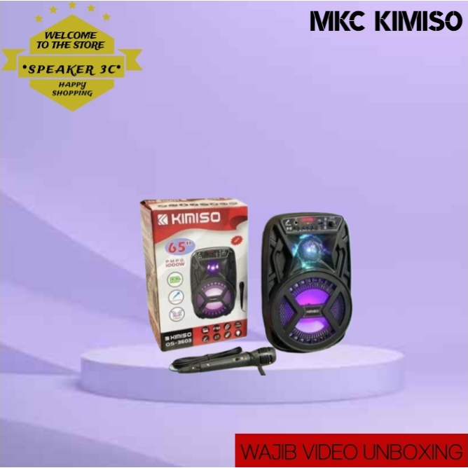 Speaker Bluetooth Karaoke Portable MKC KIMISO QS 3603+ Free Mic Termurah