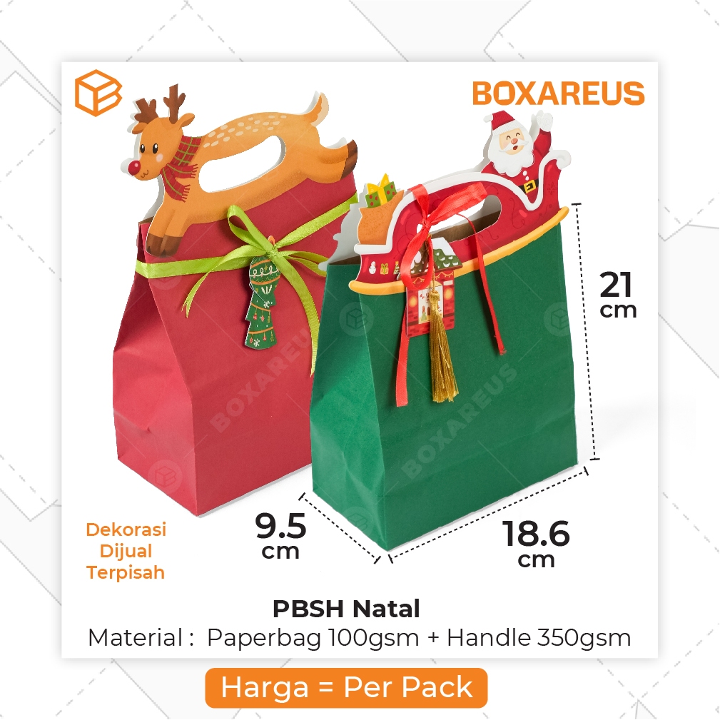 

Paper Bag Christmas Packaging Mini Hampers Kemasan Kado Natal | PBSH NATAL