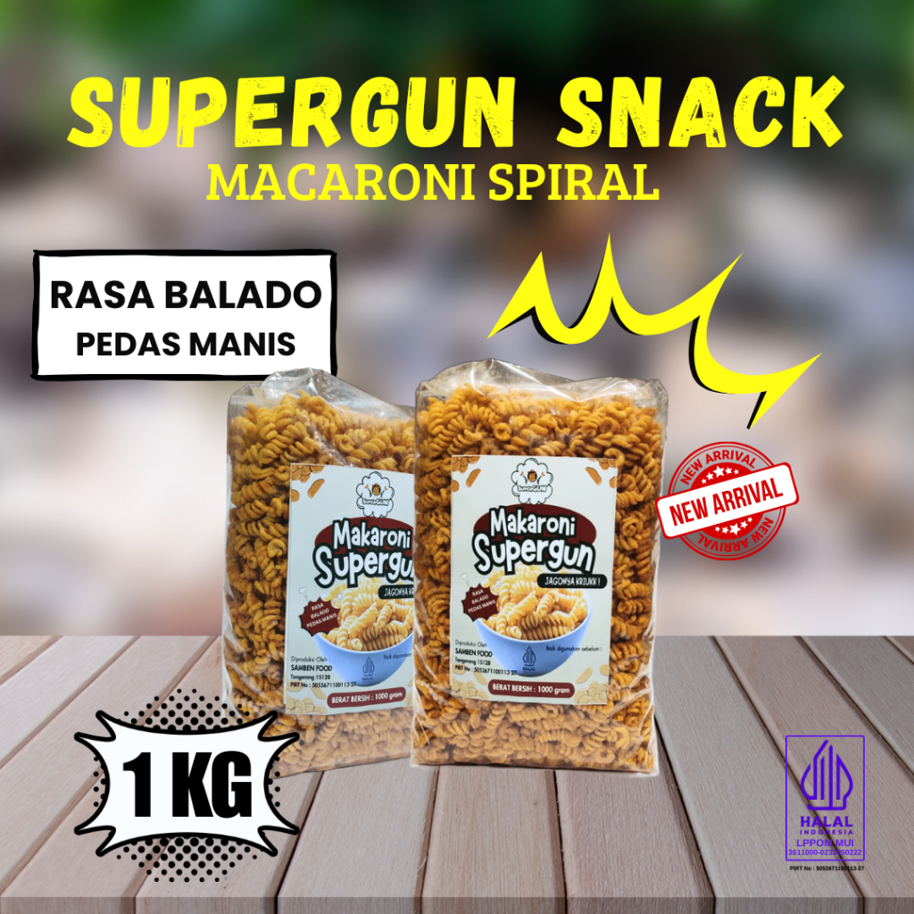 

Supergun Makaroni Goreng Spiral Balado Pedas Manis & Ayam Geprek