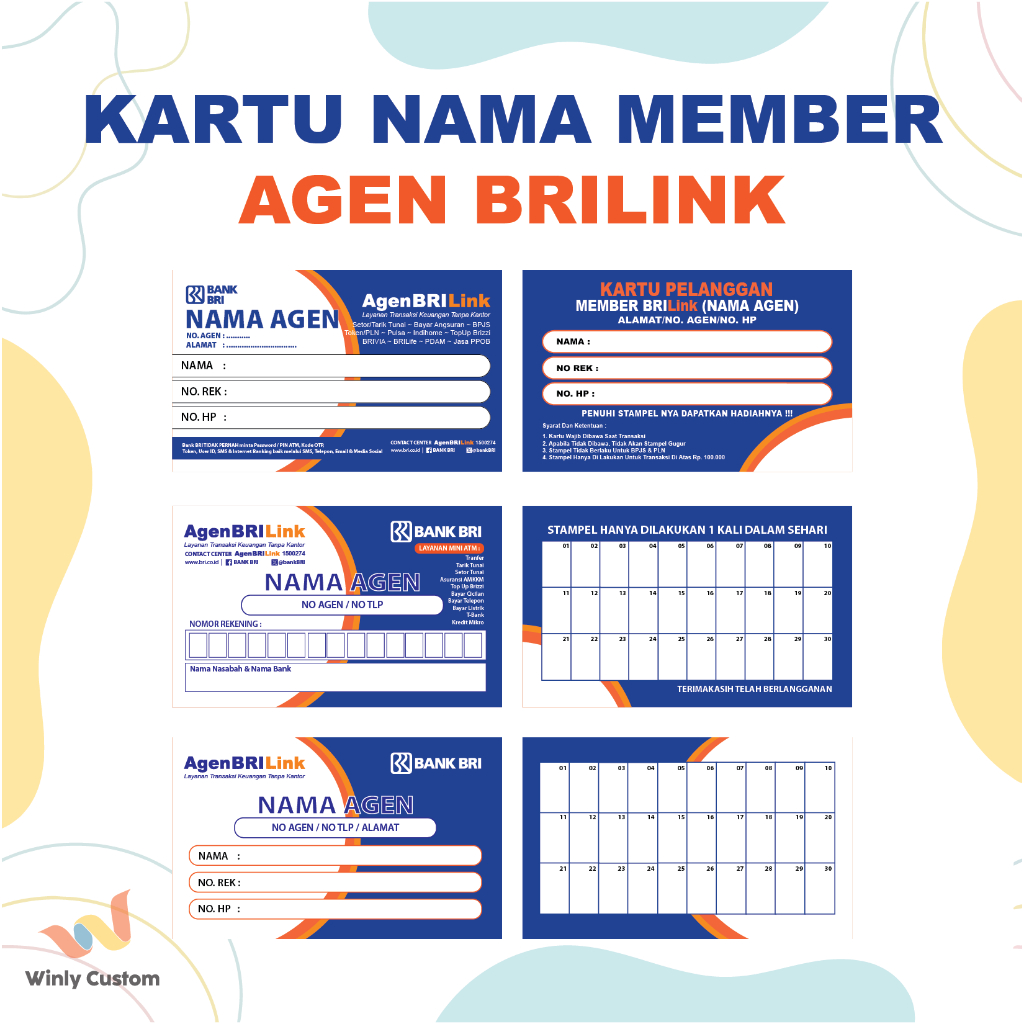 

Cetak Kartu Nama Member Agen BRILINK - Kartu Pelanggan BRILINK