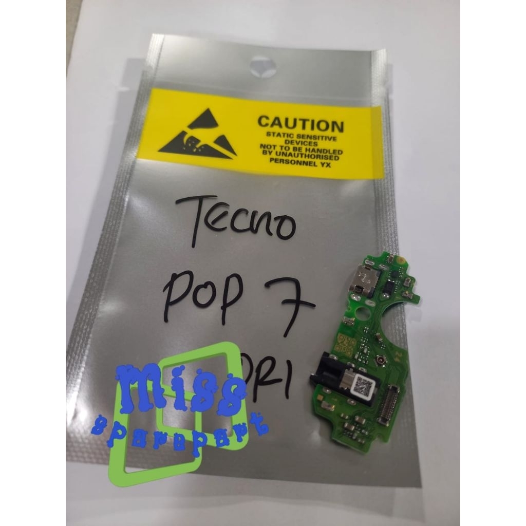 TECNO POP 7 Flex CON T/C Konektor PCB PAPAN CAS H/F plus MIC flexible Conector Cas Board Handsfree