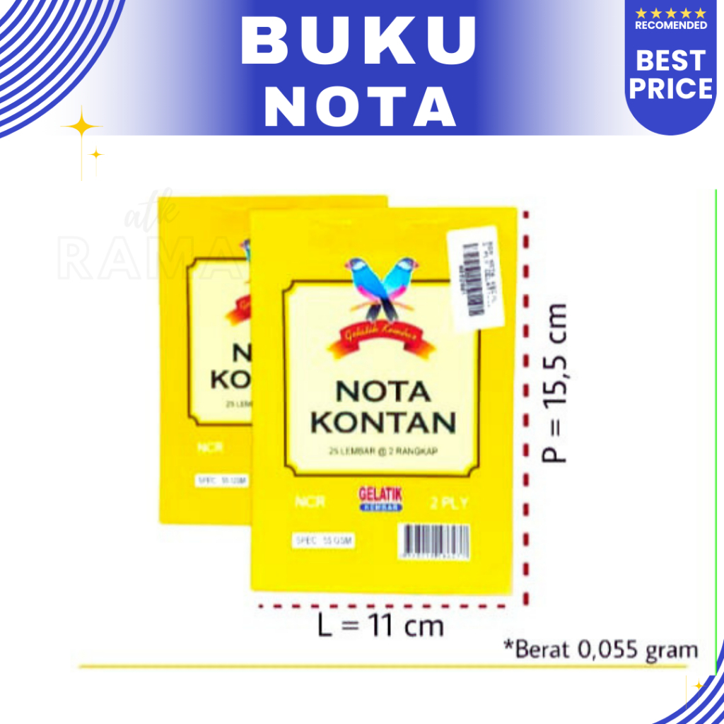 

Buku Nota KONTAN 2 Ply GELATIK KEMBAR Rangkap 50 Lembar (25+25)