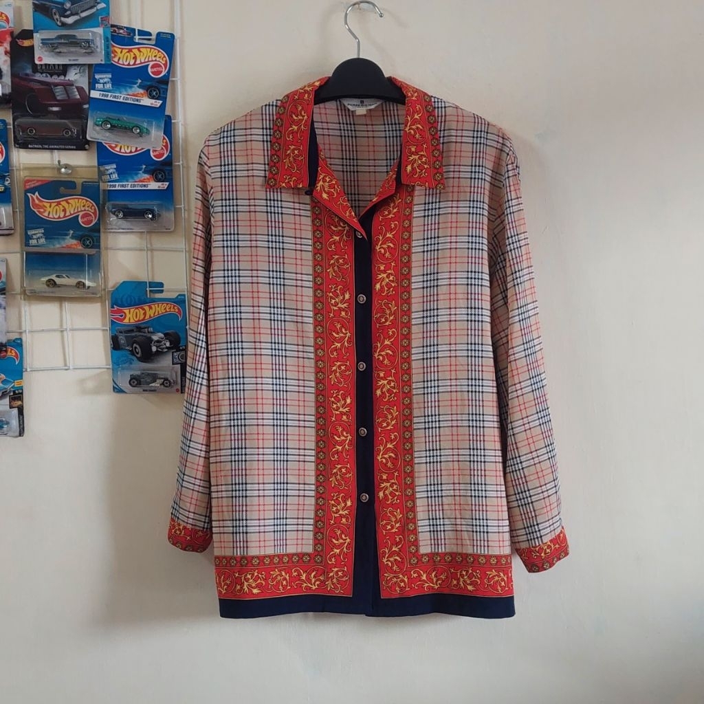 vintage balmain baroque shirt size fit Large