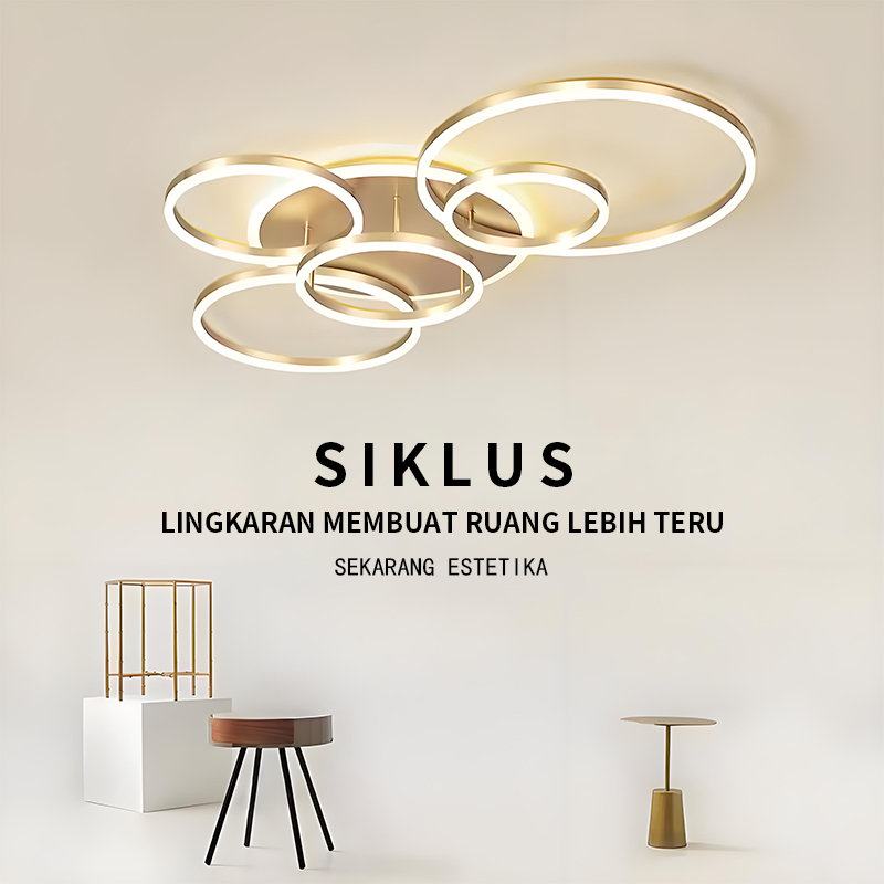 Lampu Gantung Lampu Gantung Ruang Tamu Lampu Gantung Ruang Tamu 3-Warna LED Nordic Lampu Hias Rumah
