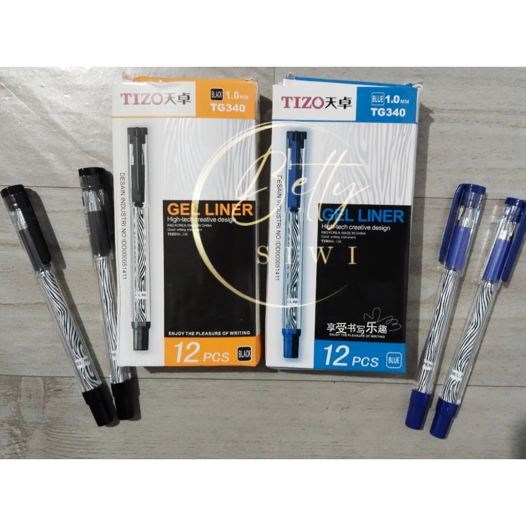 

[1PCS] Pulpen / Bolpoin Gel TIZO TG340 1.0 Hitam Biru