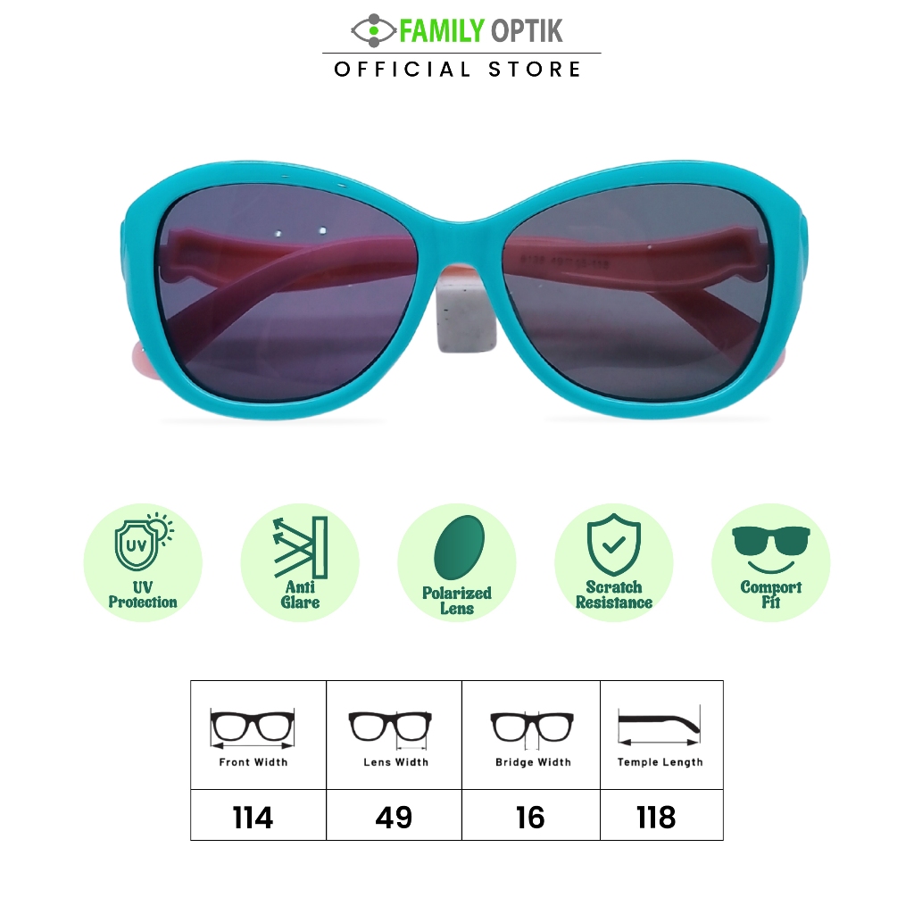 Family Optik -  Kacamata Hitam Anak Minikids 6138 - Anti UV 400