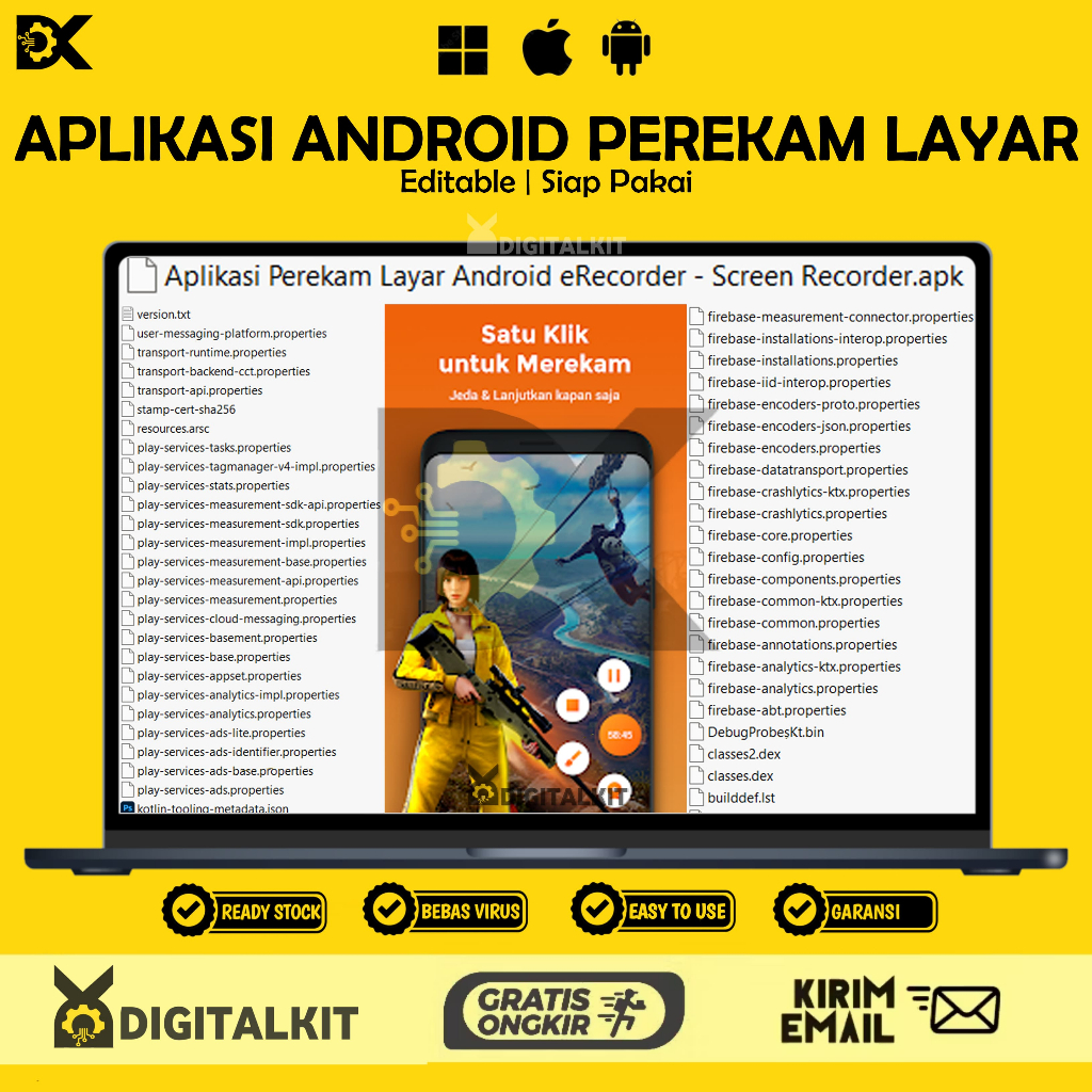 [T0298] Aplikasi Android Perekam Layar ERecorder | Screen Recorder HD
