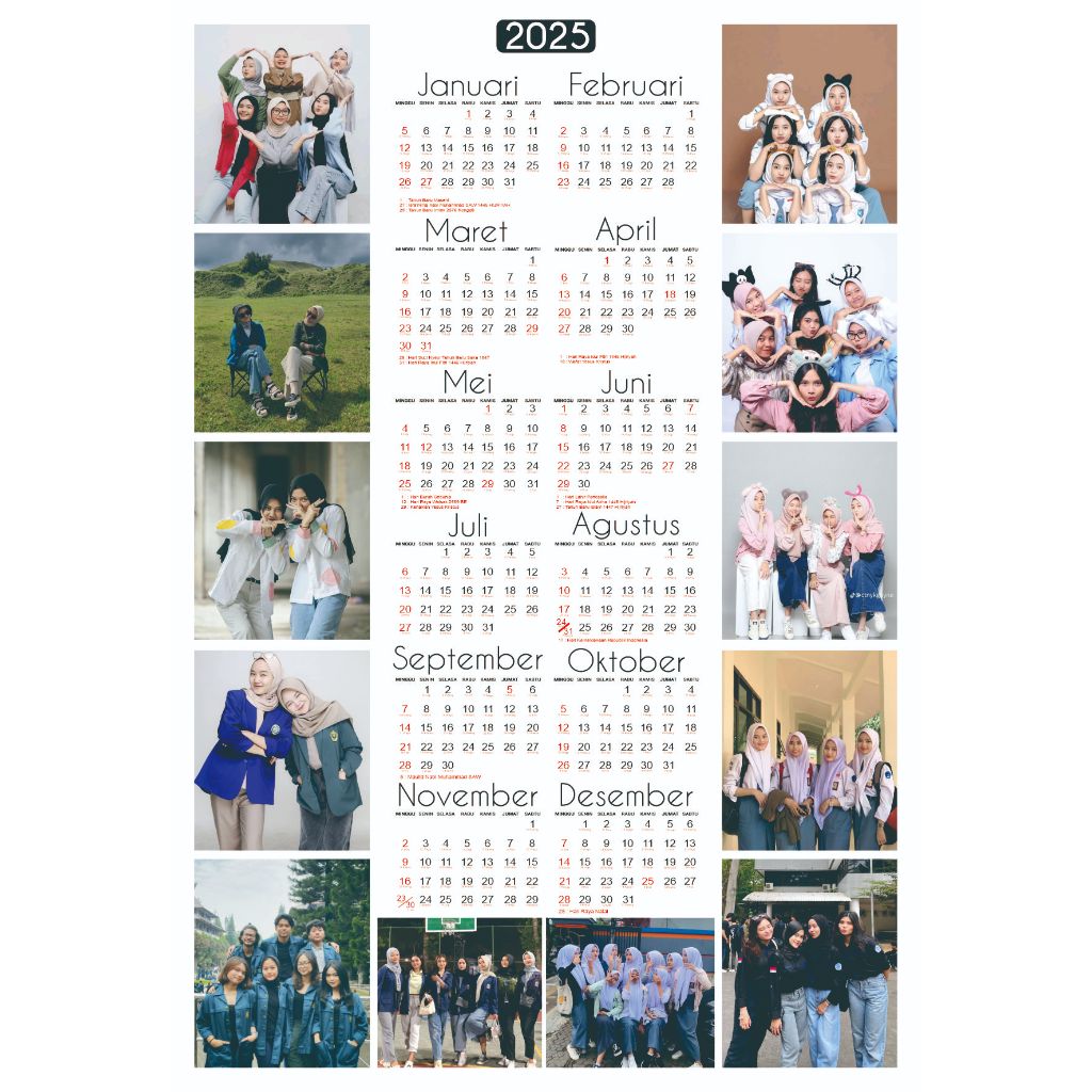 

Kalender Dinding Foto Custom 2025