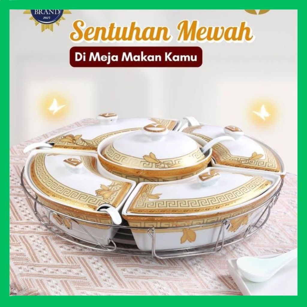 instant - Prasmanan Vicenza set SMALL / SEDANG B 472 17 inch / Wadah saji keramik padi lily