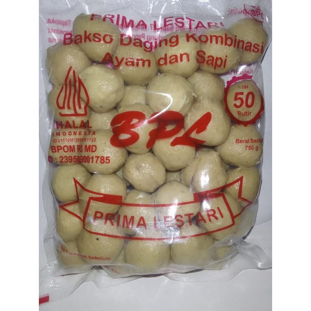 

Bakso daging sapi prima lestari isi 50 butir