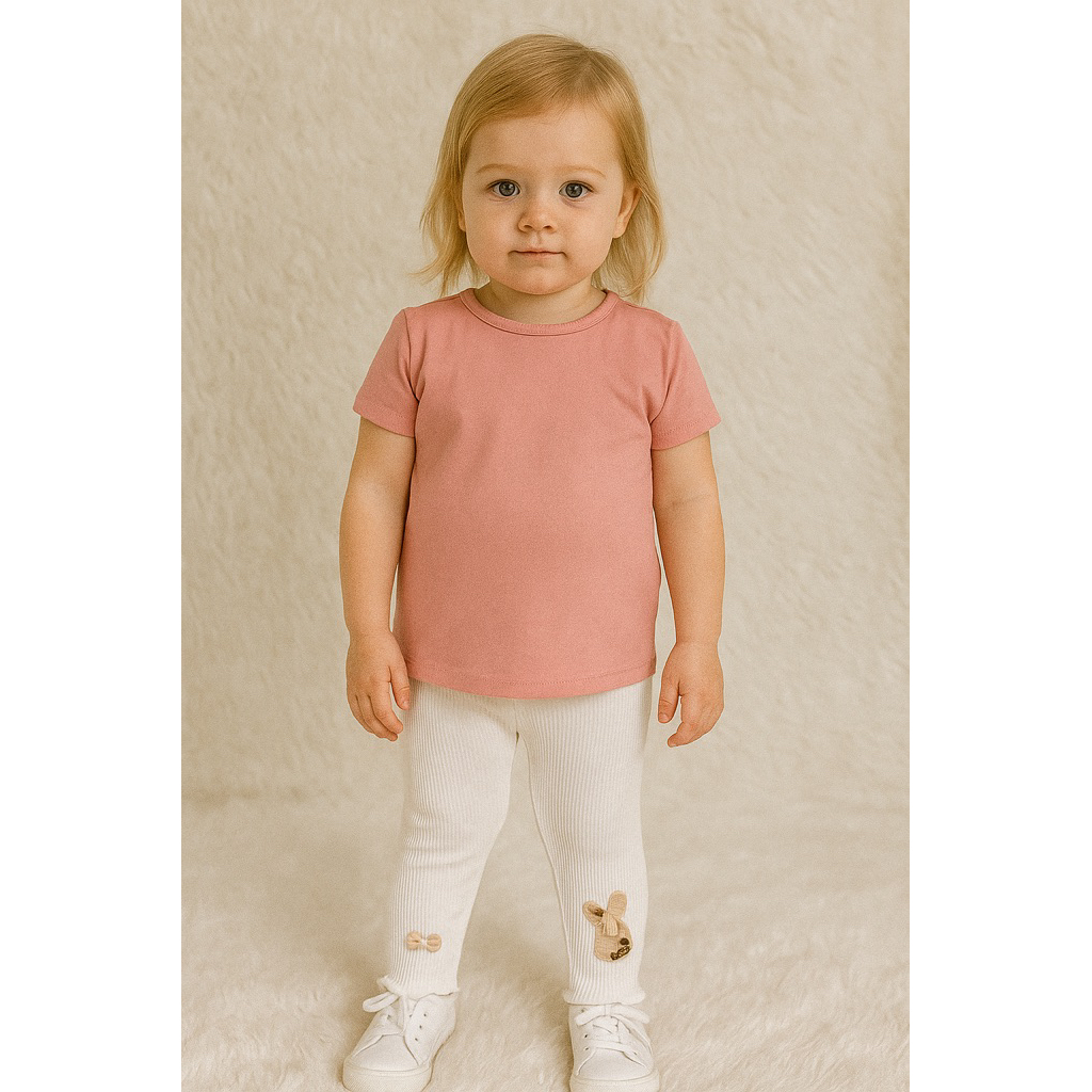 Legging Anak Perempuan Import Cotton Lembut Adem Warna Putih Celana Panjang Fit di Kaki