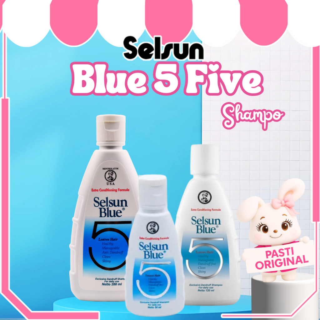 Selsun Blue 5 Five Shampoo | Shampoo Anti Dandruff | 120mL | 200mL | Distributor Cream Ori