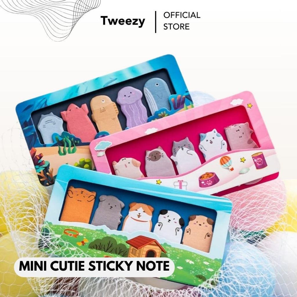 

Tempelan Kertas Catatan Memo Note Karakter Binatang Dunia Laut Pembatas Buku Serbaguna 120 Lembar