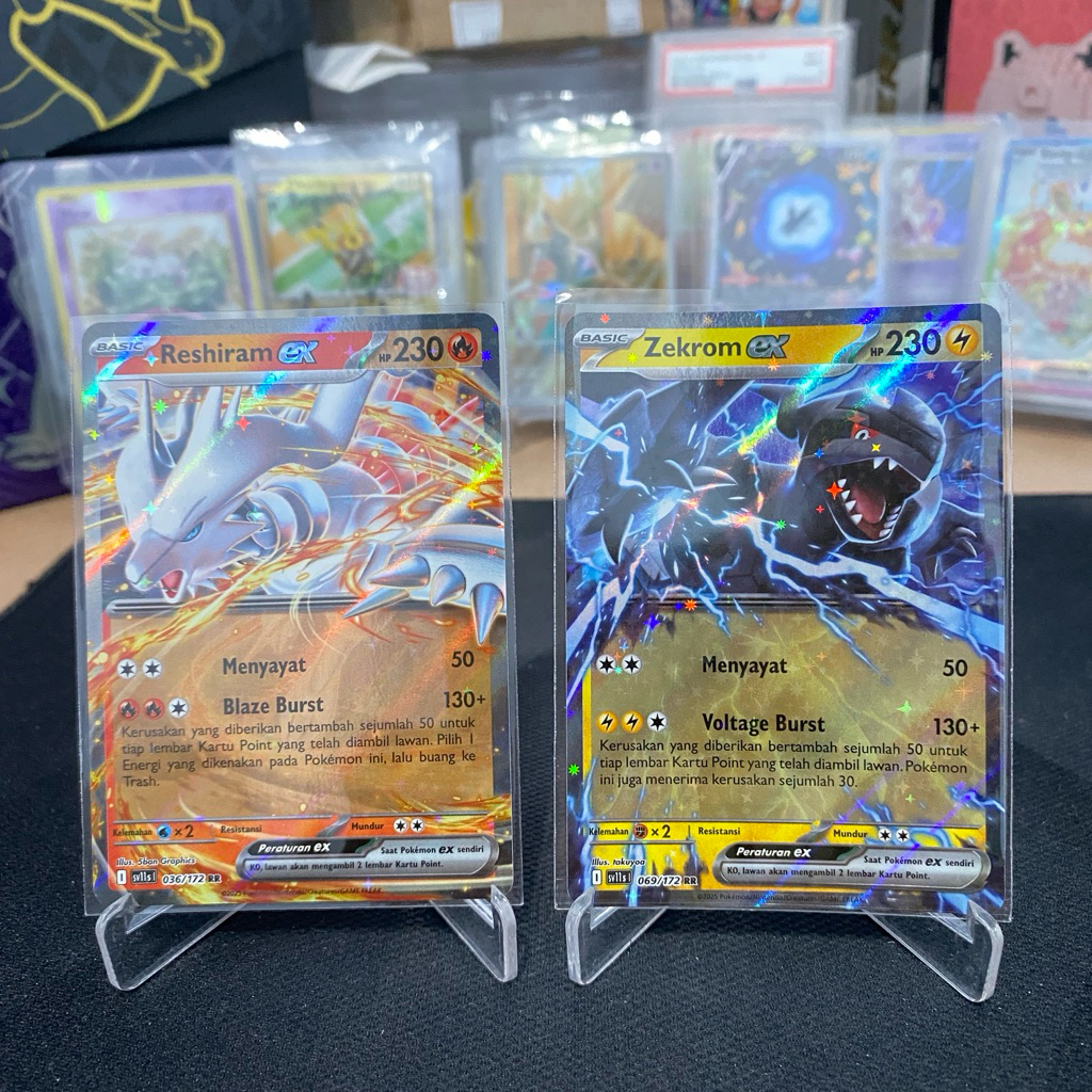 Set Pokemon Zekrom • Reshiram EX RR 036/069/172 TCG Pokemon Hitam dan Putih Indonesia