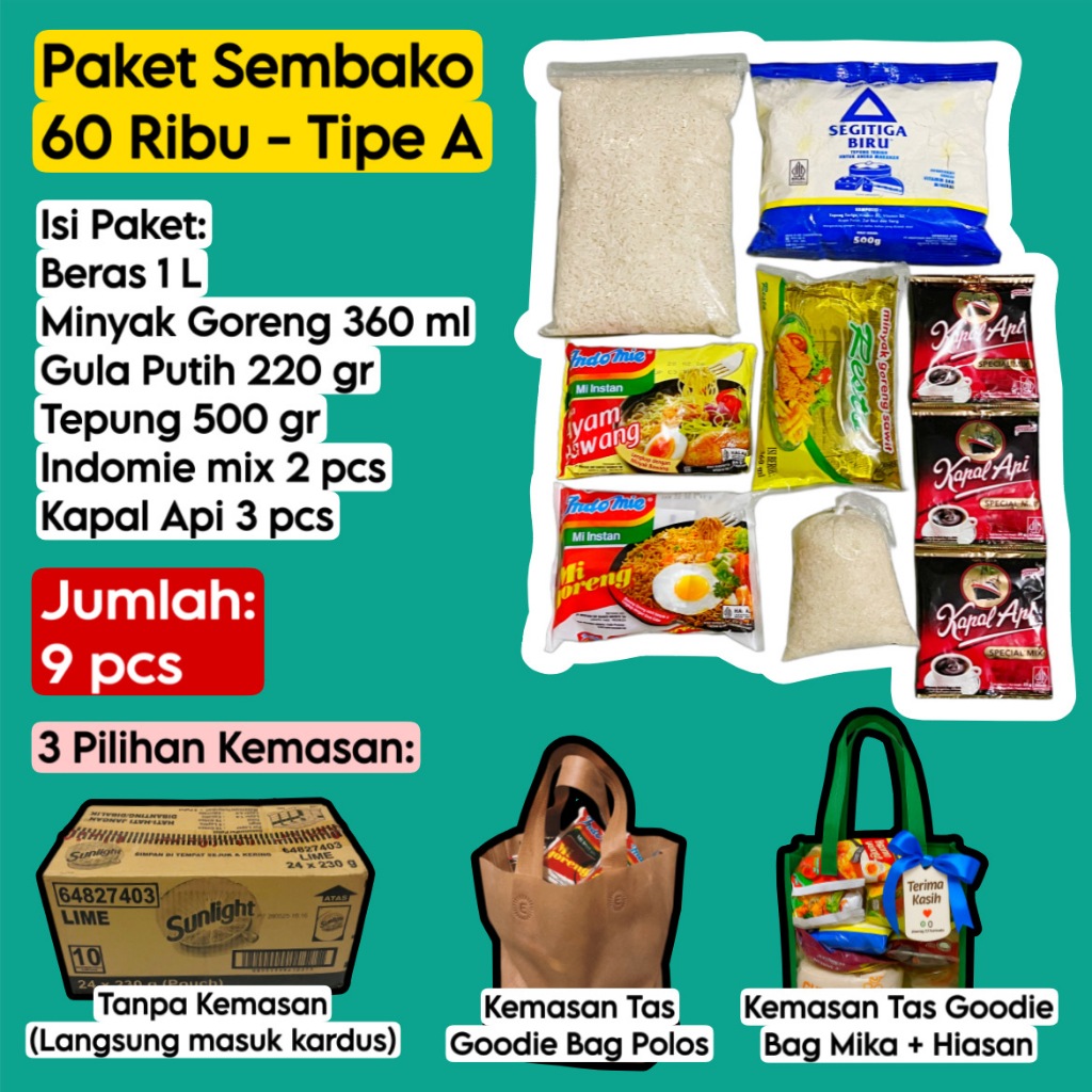 

Paket Sembako Murah 60rb Praktis Hemat