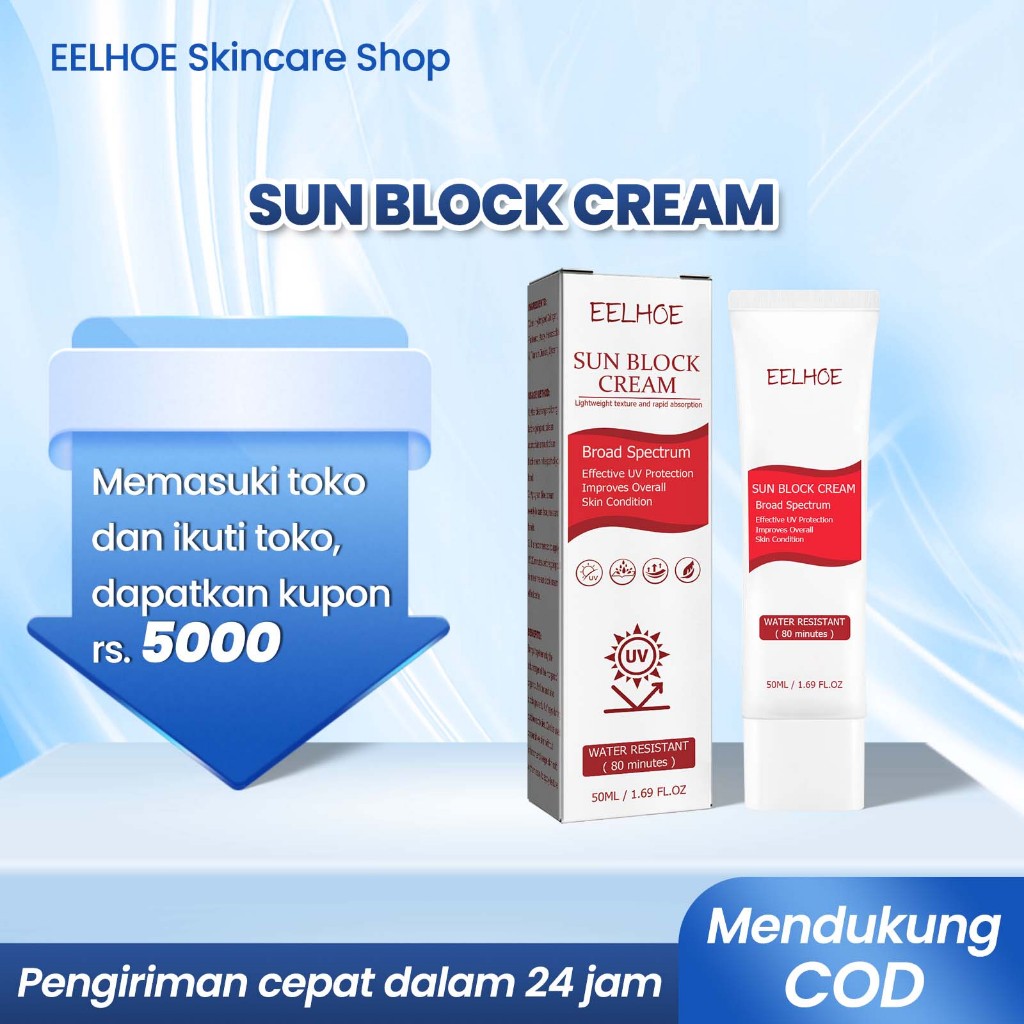 EELHOE Sun Block Cream 50ml sunblock wajah suncream Facial Protecting Cream