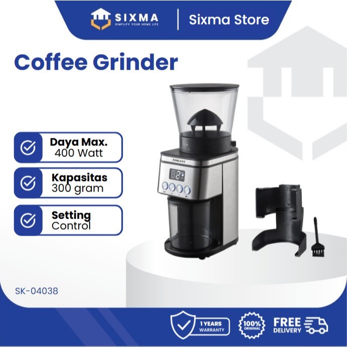 Mesin Giling Kopi Automatic Coffee Grinder Low Watt Sixma SK-04038