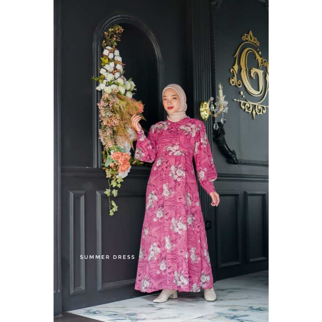 Summer Dress Gamis Wanita Muslimah Cantik Kekinian Busui Friendly By Yayoe Hijab