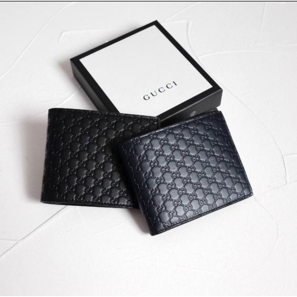 Gucci Wallet Men Bifold Signature Black
