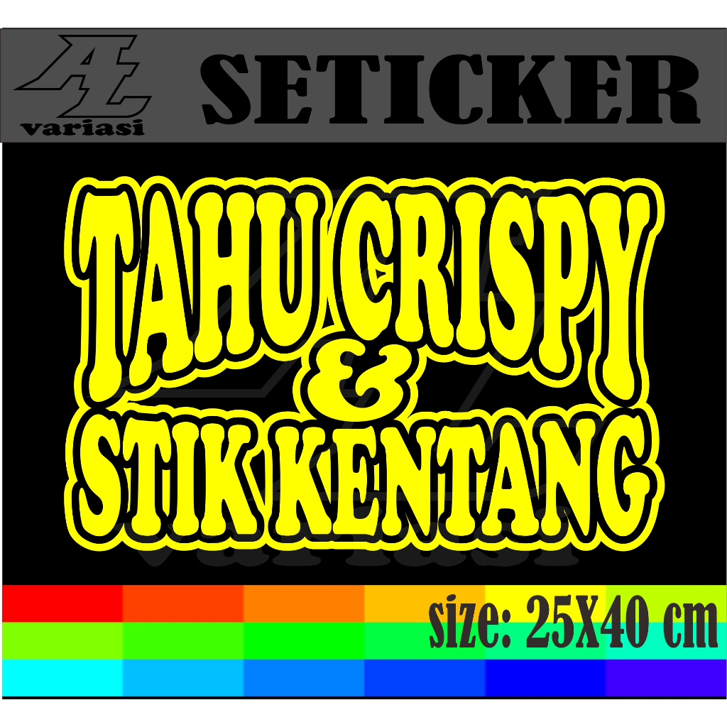 

CUTTING STIKER TEMPELAN NAMA JUALAN TAHU CRISPY DAN STIK KENTANG DENGAN MODEL BOLONG UKURAN 25X40 CM