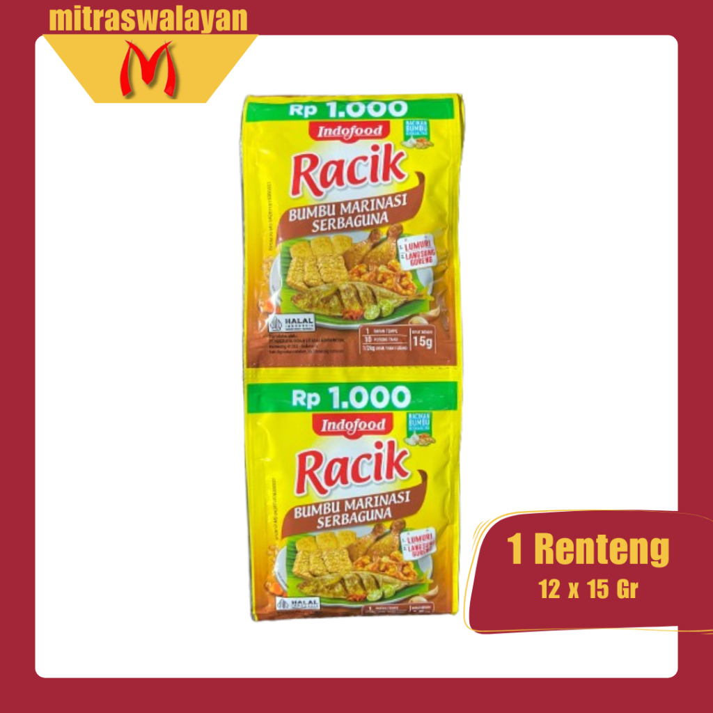 

RACIK Bumbu Marinasi Serbaguna 1 Renteng Isi 12 Sachet @15 gr