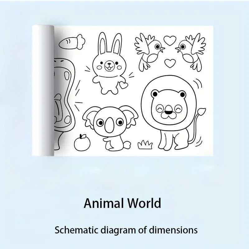 

Perlengkapan anak Kertas Mewarnai Tempel Dinding Drawing Paper Roll 3M Animal World - HB30