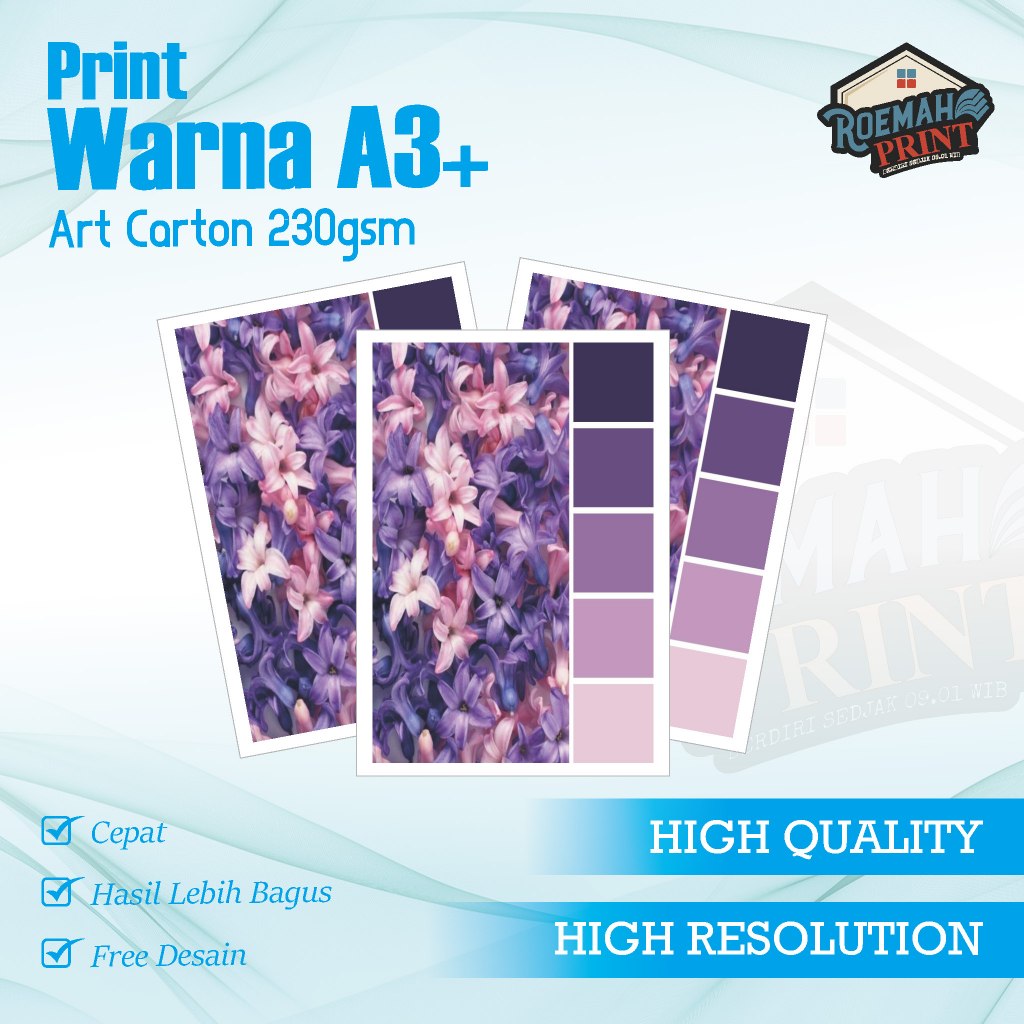 

PRINT WARNA A3+ KERTAS ART CARTON 230 GSM