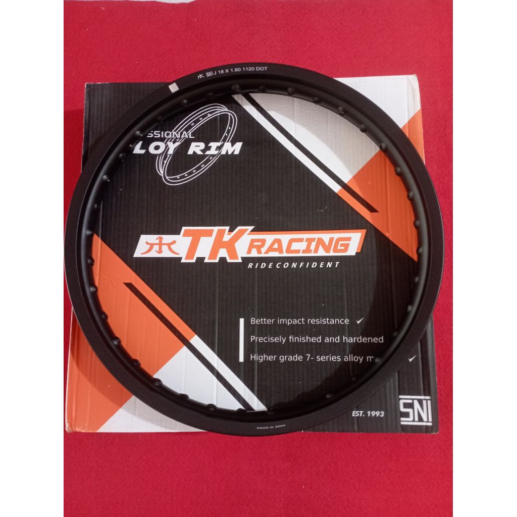 Lingkar TK 18 160 Hitam Jeruk Velg Jari jari Hitam Doff Veleg motor Hitam Kabur Rim Original TK Raci