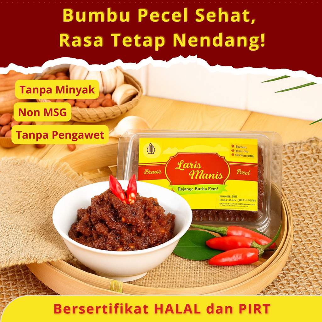 

Bumbu Pecel Khas Blitar LARIS MANIS | 250g | Kemasan Mika