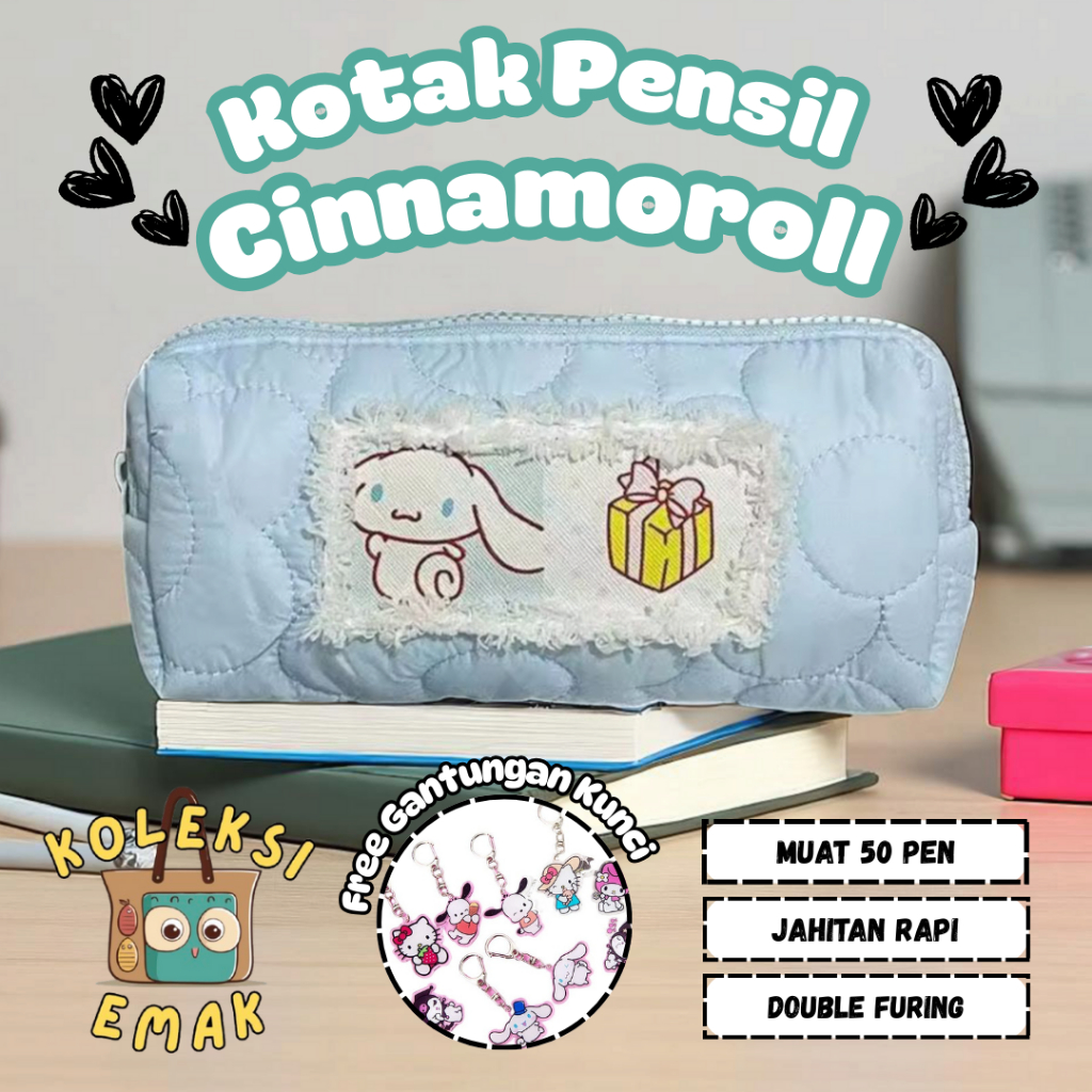 

Kotak Pensil Cinnamoroll | My Melody | Hello Kitty Tempat Pensil Karakter Sanrio Lucu Premium FREE GANTUNGAN KUNCI [SB-9]