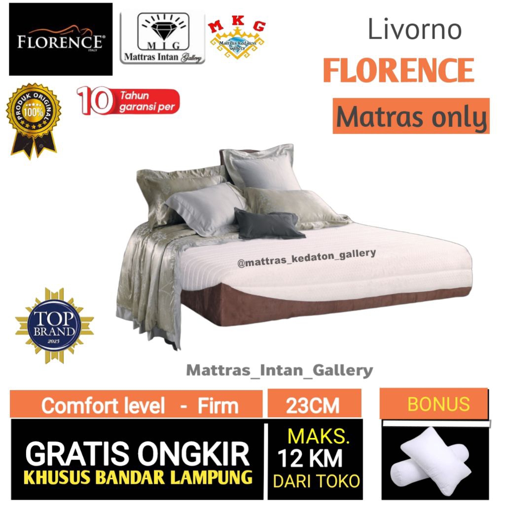 FLORENCE SPRING BED LIVORNO FULL LATEX  KASUR MATRAS MATTRESS KASUR ONLY MATTRAS KEDATON GALLERY