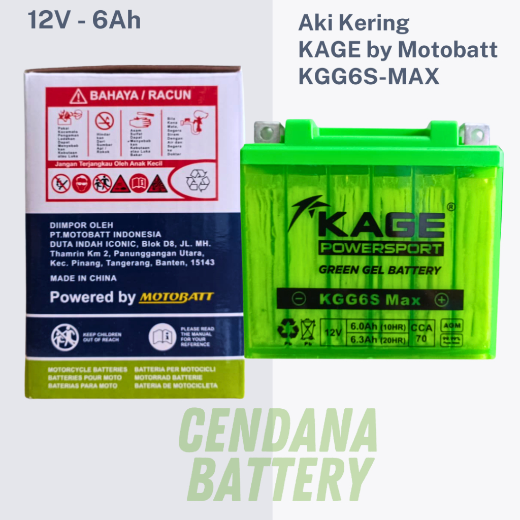 Aki Motor Yamaha Fino Grande Kage By Motobatt Powersport Battery KGG6S-MAX