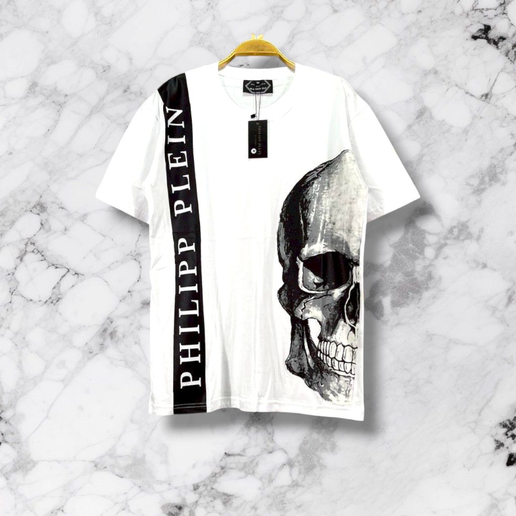 Kaos Philipp Plein Pria Wanita Cotton 30s Desain Trendy