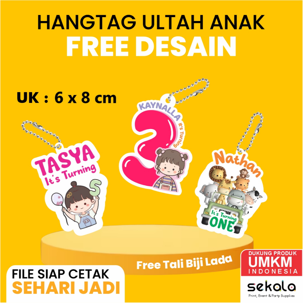 

Hangtag Ulang Tahun Anak / Packaging / Souvenir