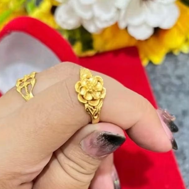 cincin bunga mawar cincin koin asli