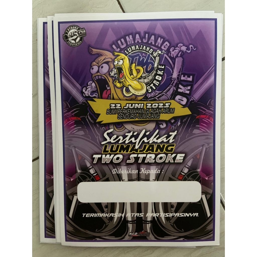 Piagam Lumajang Two Stroke Sertifikat Lumajang Two Stroke