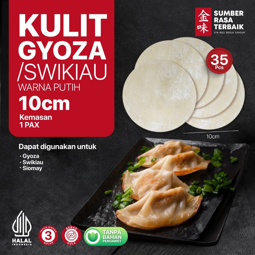 

SRT KULIT GYOZA DIMSUM 10CM PUTIH 35PCS HALAL | LENTUR & TIPIS | COCOK UNTUK SIOMAY,WONTON,SWIKIAU