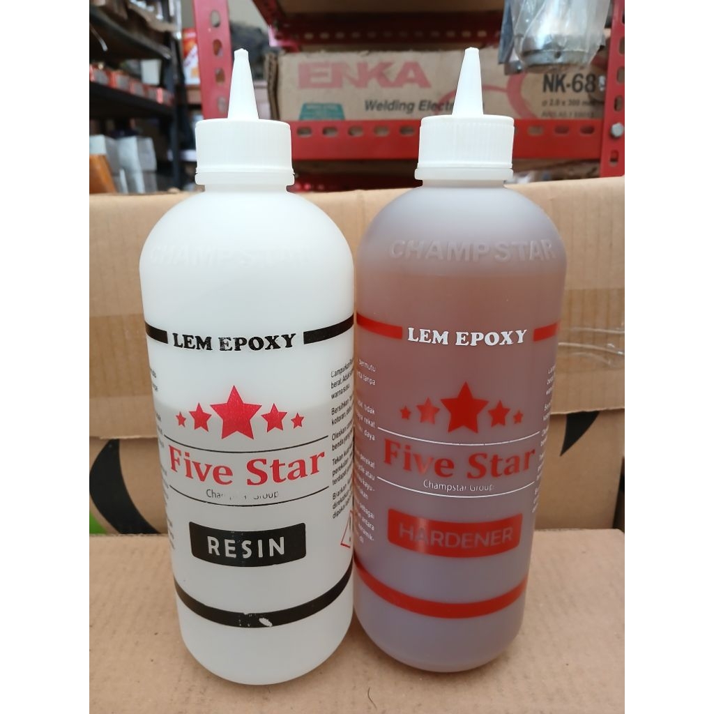 Lem Epoksi Bintang /Lem Epoxy Bintang Five Star Full HARDENER&RESIN MURAH