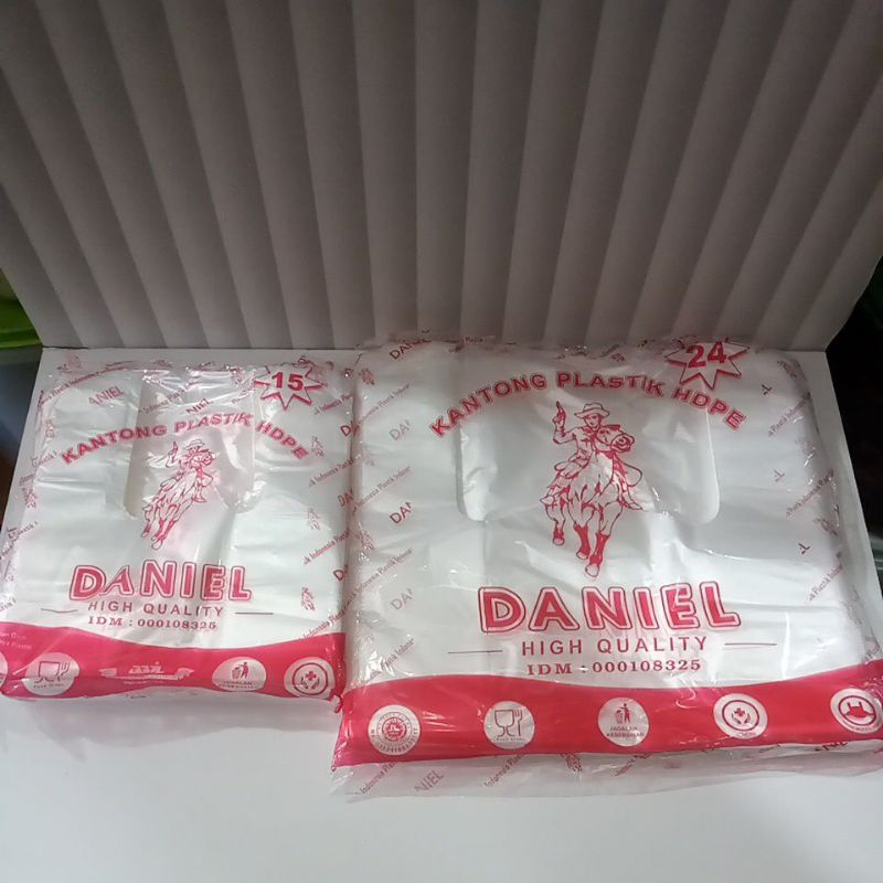(1 IKAT ISI 5) HD kantong plastik bening tebal Daniel | Kantong Plastik Kresek Daniel Bening HDPE 15