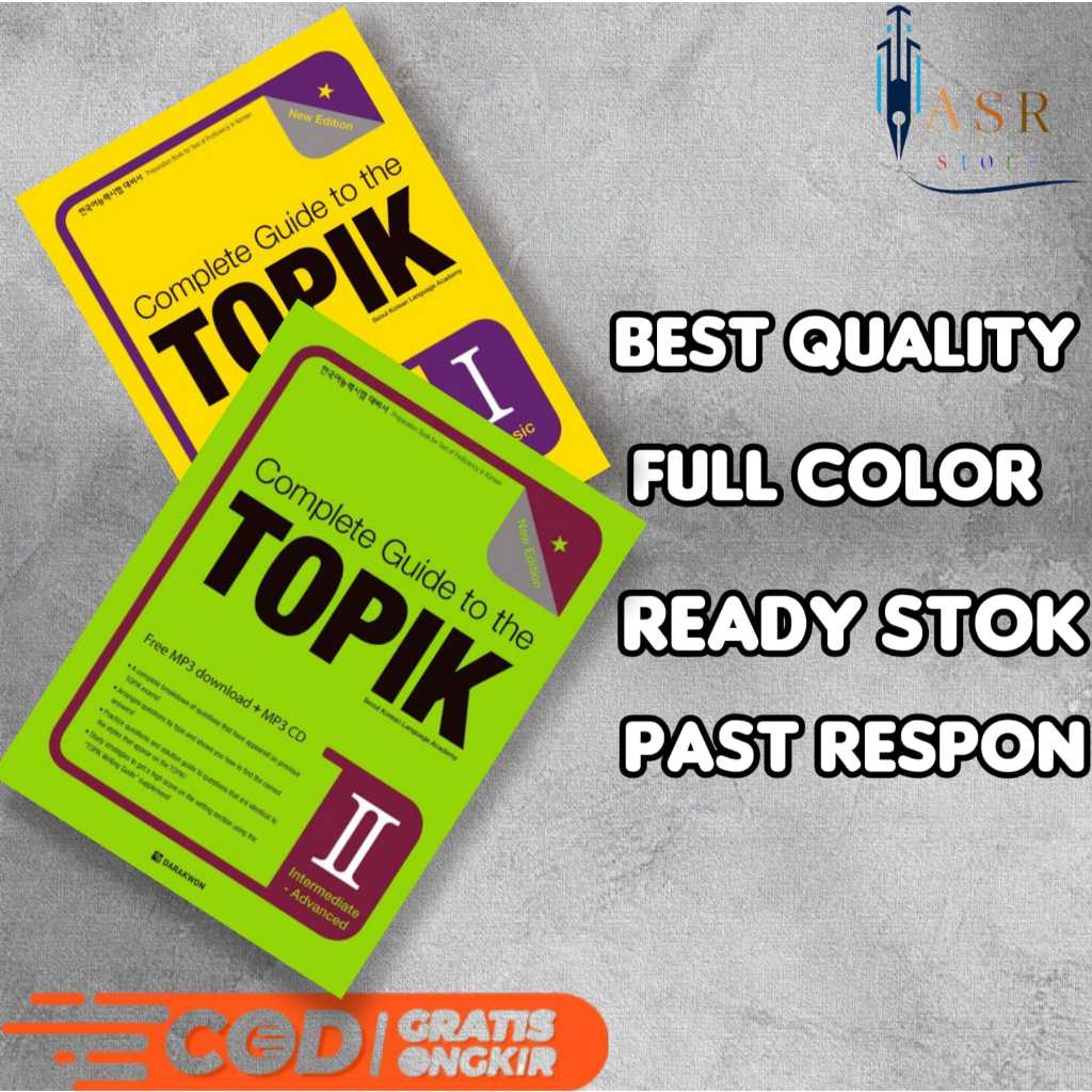 

Buku complete guide to the TOPIK I Basic & TOPIK II Intermidiate-advanced