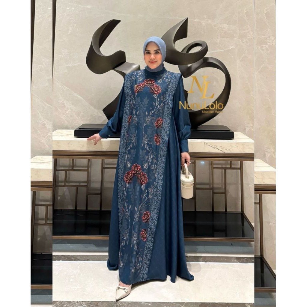 aleya dress by nunulolo /gamis printing nunulolo