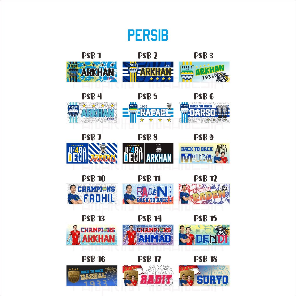 

PERSIB Sticker Nama Custom Stiker Vinyl Label Premium Waterproof Karakter Lucu Laminasi
