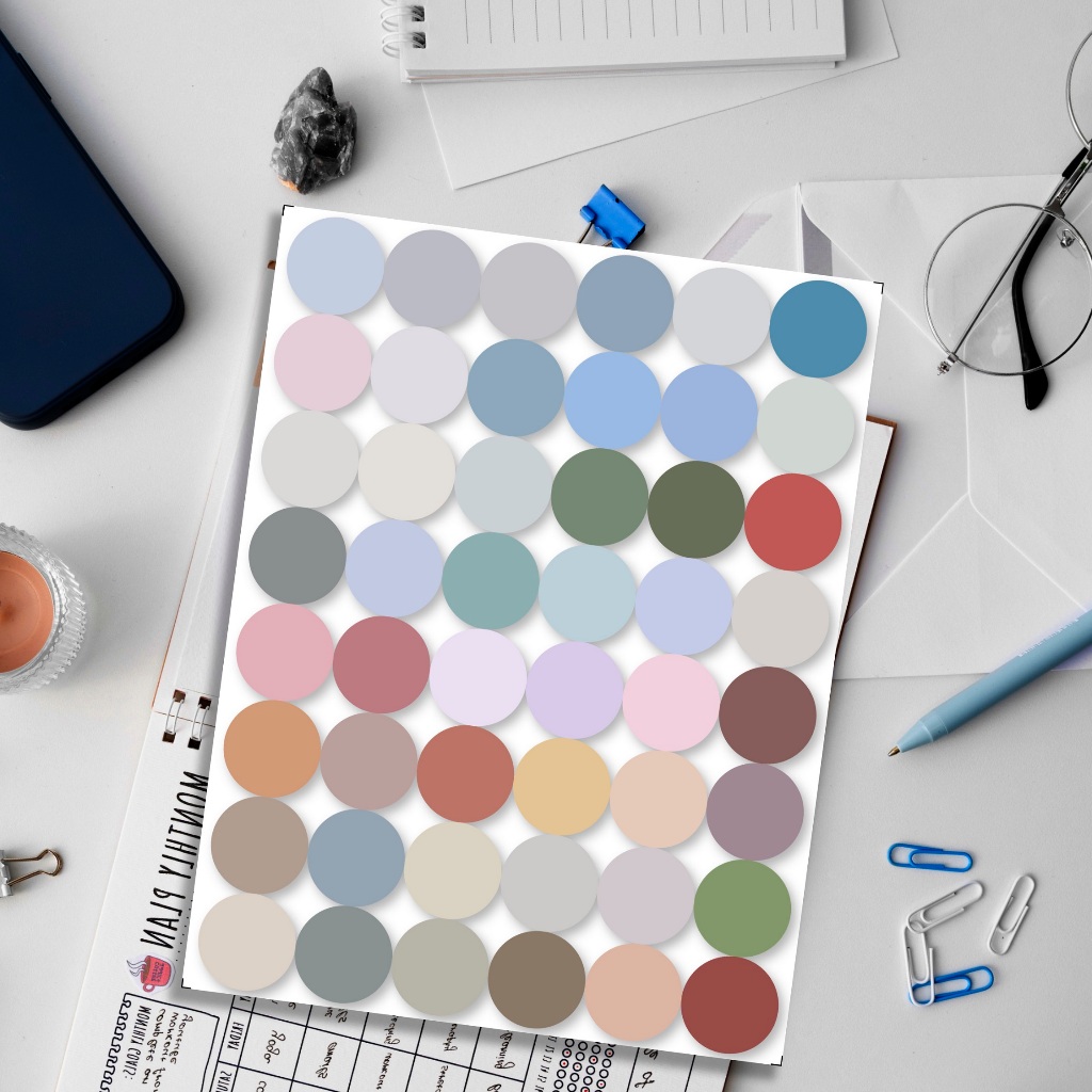 

Stiker Kertas Dekor MACARON DOTS Paper Sticker DIY Planner Scrapbook