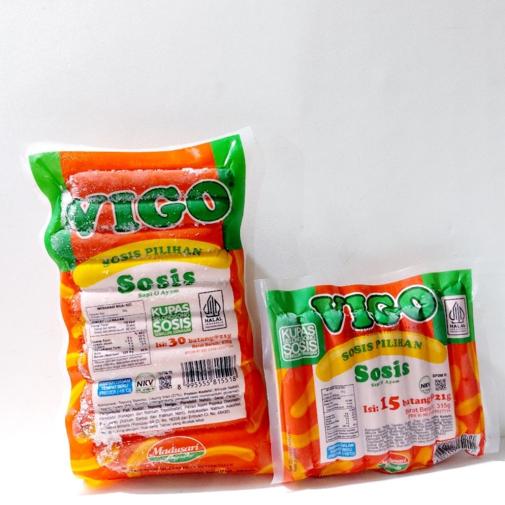 

SOSIS VIGO KOMBINASI RASA SAPI & AYAM ISI 15 & ISI 30 PCS