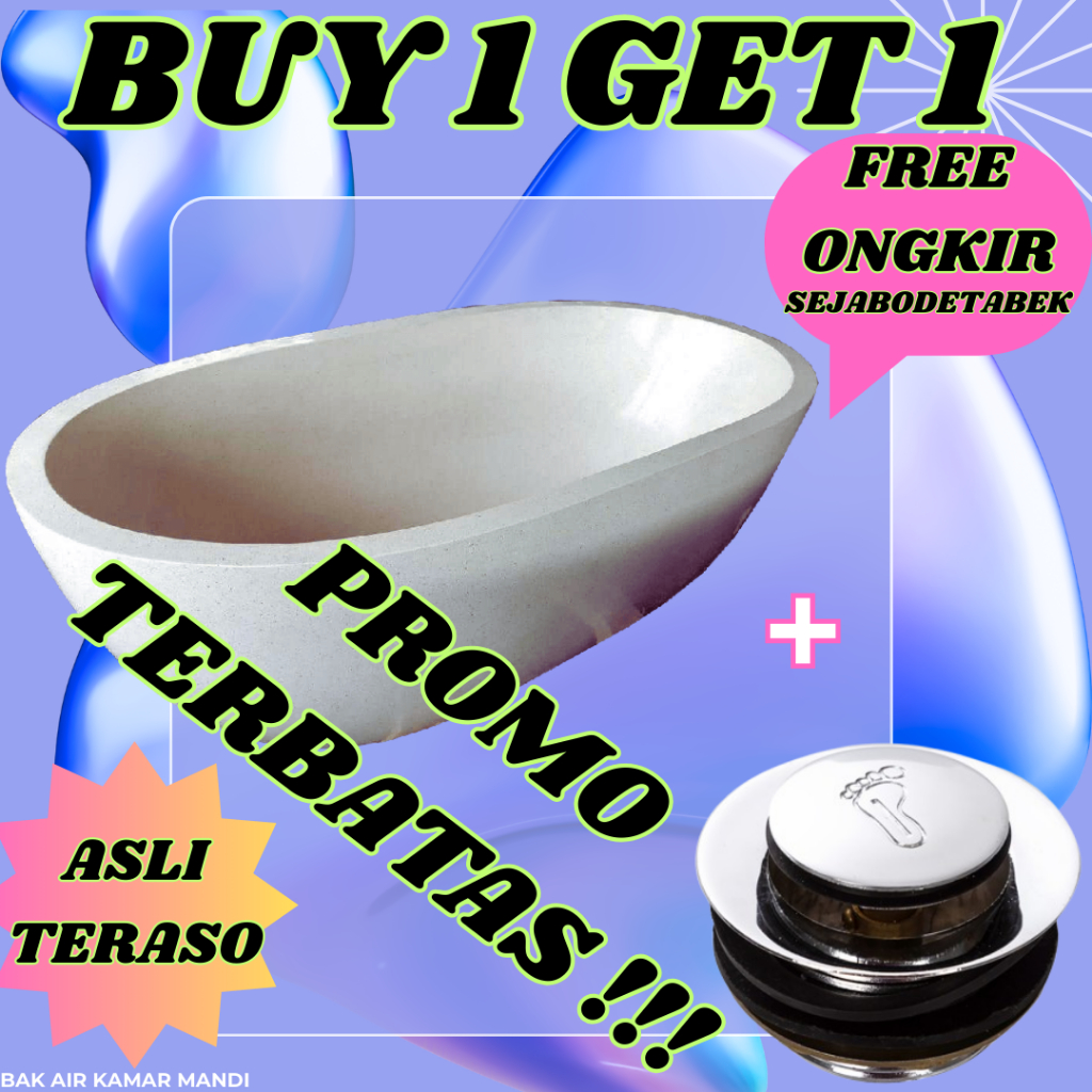 BAK AIR KAMAR MANDI | BATHTUB PORTABLE TERAZZO | BATHTUB MINIMALIS | BATHTUB TERRAZZO | TIPE KAPSUL