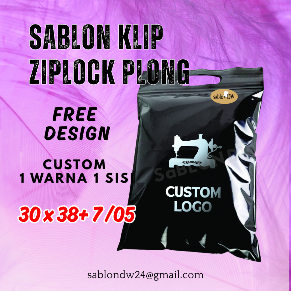 

SABLON PLASTIK KLIP ZIPLOCK PLONG CUSTOM 30X38+7